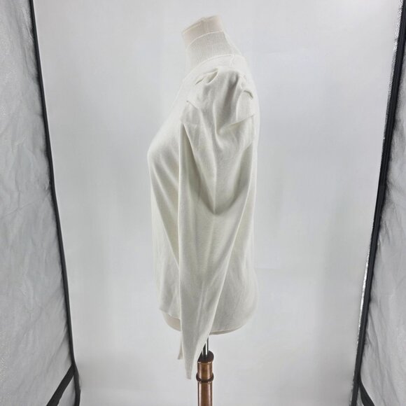Elena Wang Womens Ivory Ribbed Knit Top S/P - Picture 4 of 10